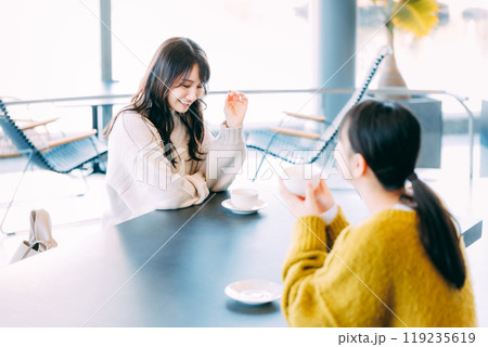 レストランで食事をする女性 119235619