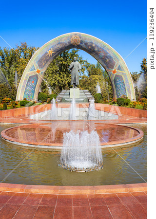 Rudaki monument at the Rudaki Park in Dushanbe Rudaki monument at the Rudaki Park in Dushanbe 119236494