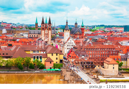 Wurzburg old town aerial view, Germany Wurzburg old town aerial view, Germany 119236538