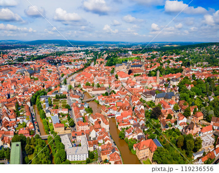 Bamberg old town aerial panoramic view Bamberg old town aerial panoramic view 119236556