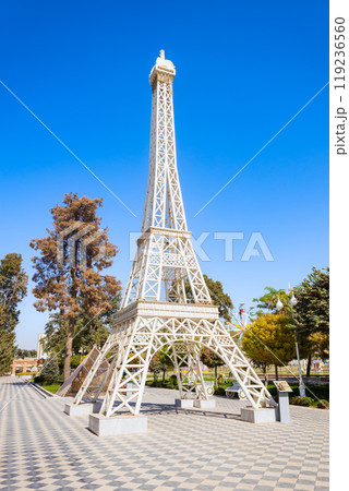 Eiffel Tower in miniature at Central Park in Kulob, Tajikistan 119236560