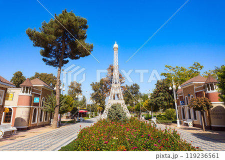 Eiffel Tower in miniature at Central Park in Kulob, Tajikistan 119236561