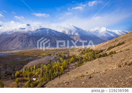 Mountain landscape view from Pamir highway, Tajikistan 119236596