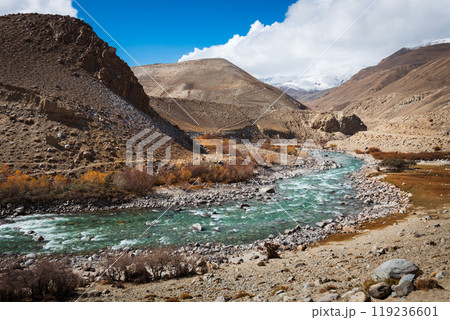 Mountain landscape view from Pamir highway, Tajikistan 119236601