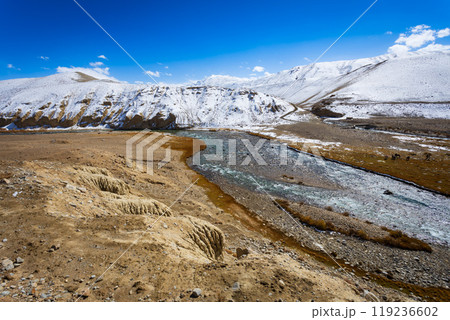 Mountain landscape view from Pamir highway, Tajikistan 119236602
