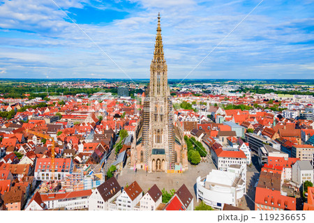 Ulm Minster Church aerial panoramic view, Germany Ulm Minster Church aerial panoramic view, Germany 119236655
