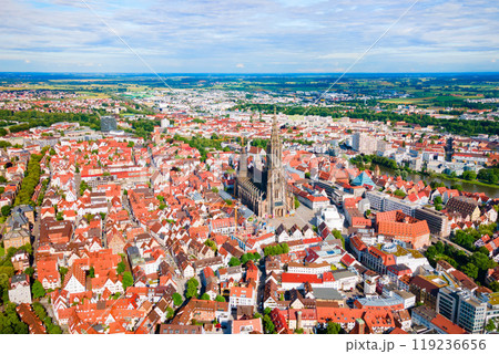 Ulm Minster Church aerial panoramic view, Germany Ulm Minster Church aerial panoramic view, Germany 119236656