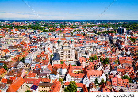 Augsburg old town aerial panoramic view 119236662