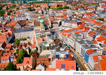 Augsburg old town aerial panoramic view 119236663