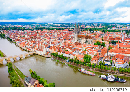 Regensburg city aerial panoramic view, Germany Regensburg city aerial panoramic view, Germany 119236719