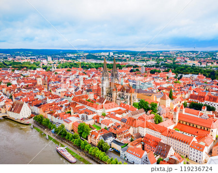 Regensburg city aerial panoramic view, Germany 119236724