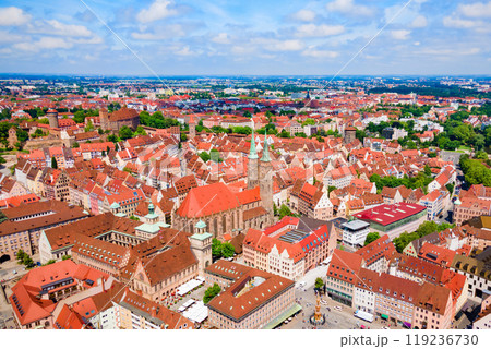 Nuremberg old town aerial panoramic view 119236730