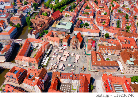 Nuremberg old town aerial panoramic view Nuremberg old town aerial panoramic view 119236740