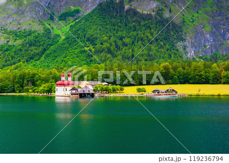 St. Bartholomew church at Konigssee Lake 119236794