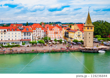 Lindau aerial panoramic view in Bavaria, Germany 119236844