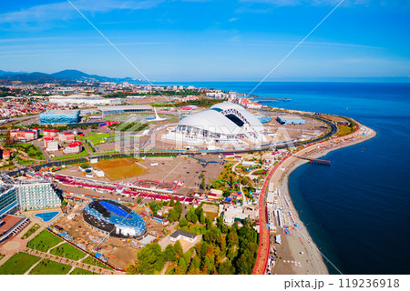 Sochi Olympic Park aerial panoramic view Sochi Olympic Park aerial panoramic view 119236918