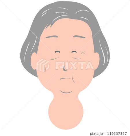 おばあさん　顔　高齢者　老人　シニア 119237357