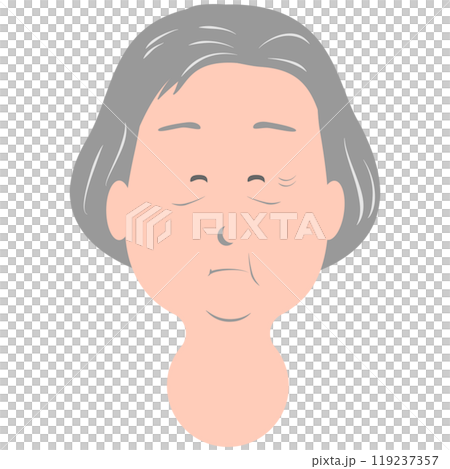 おばあさん　顔　高齢者　老人　シニア 119237357