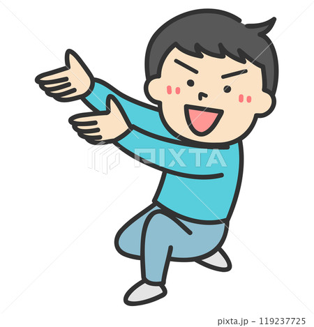 片膝をつく男性イラスト 119237725