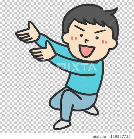 片膝をつく男性イラスト 119237725