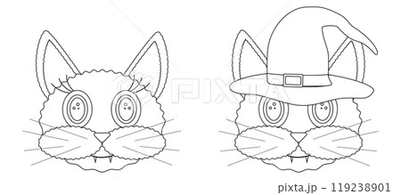 Halloween Cat Coloring Page for Kids Halloween Cat Coloring Page for Kids 119238901