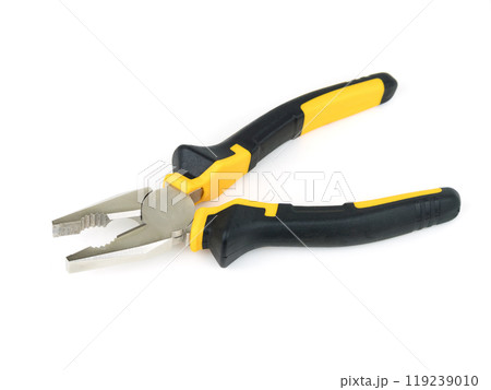 Vibrant pliers for DIY on white background. High quality photo 119239010