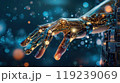 Hand holding arm circle round element technology robot futurist cyborg  119239069