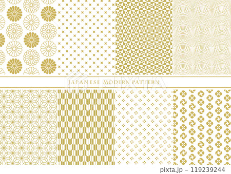 goldの和モダンパターンのセット_菊 goldの和モダンパターンのセット_菊 119239244