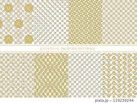 goldの和モダンパターンのセット_菊 goldの和モダンパターンのセット_菊 119239244