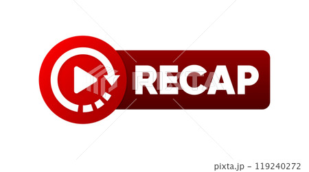 Recap Video. Button Replay. Video play. Watching on streaming. Vector illustration. 119240272