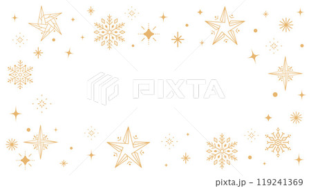 Golden stars and snowflakes minimalist line style 119241369