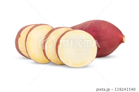 Japanese sweet potato on white background 119241540