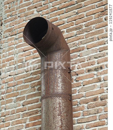 Old Tobacco Drying Barn. Smoke Exhaust Pipe in Factory. Old Tobacco Drying Barn. Smoke Exhaust Pipe in Factory. 119241877