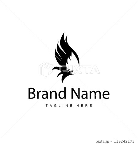 Wing Logo Design, Vector Eagle Falcon Wings, Beauty Flying Bird, Illustration Symbol 119242173