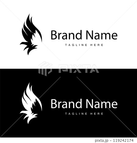 Wing Logo Design, Vector Eagle Falcon Wings, Beauty Flying Bird, Illustration Symbol Wing Logo Design, Vector Eagle Falcon Wings, Beauty Flying Bird, Illustration Symbol 119242174
