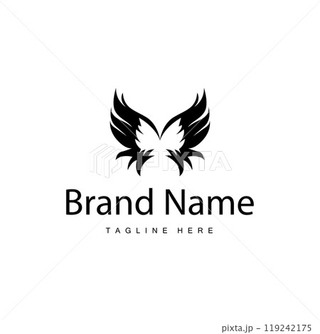 Wing Logo Design, Vector Eagle Falcon Wings, Beauty Flying Bird, Illustration Symbol Wing Logo Design, Vector Eagle Falcon Wings, Beauty Flying Bird, Illustration Symbol 119242175