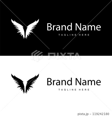 Wing Logo Design, Vector Eagle Falcon Wings, Beauty Flying Bird, Illustration Symbol Wing Logo Design, Vector Eagle Falcon Wings, Beauty Flying Bird, Illustration Symbol 119242180