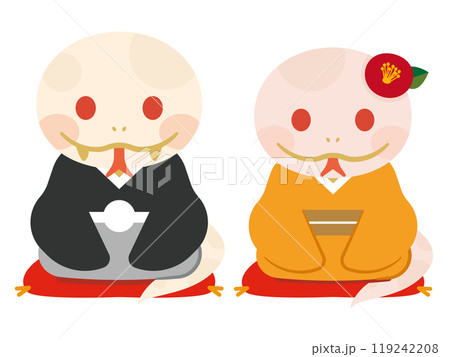 2025年巳年の年賀状素材 119242208