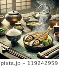 日本の秋日本の秋の食卓 119242959