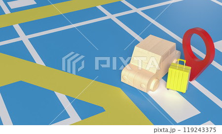The Car and check point  for travel or applications concept 3d rendering. 119243375