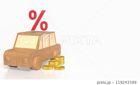 The car wood and coins for tax concept 3d rendering. 119243389