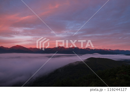 北アルプスのモルゲンロート 119244127