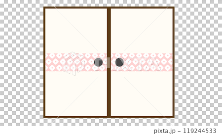 鹿の子のふすまのイラスト 119244533