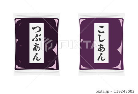 パックに入ったつぶあんとこしあんのイラスト 119245002