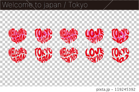 東京　TOKYO インバウンド向け観光PRイラストデザイン 119245392