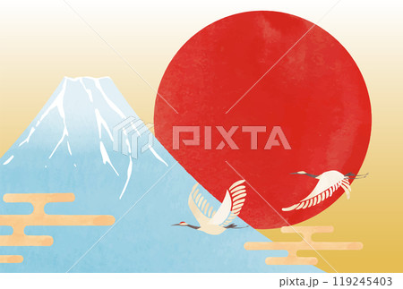 おめでたい和風のお正月背景イラスト おめでたい和風のお正月背景イラスト 119245403