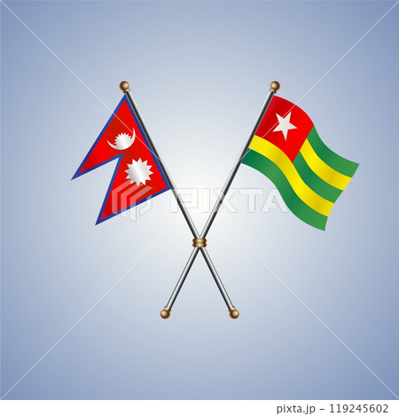 Nepal and Togo flags. Vector Illustration 119245602