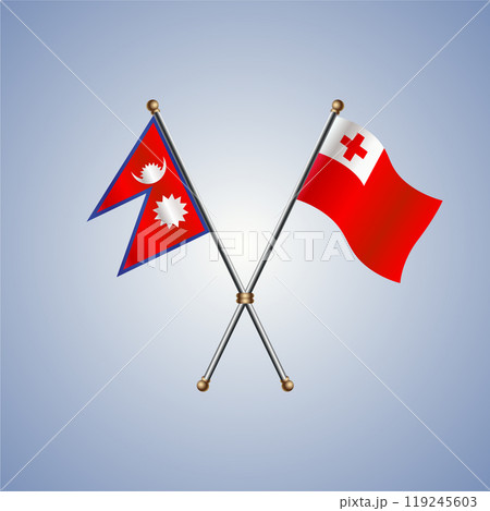 Nepal and Tonga flags. Vector Illustration 119245603