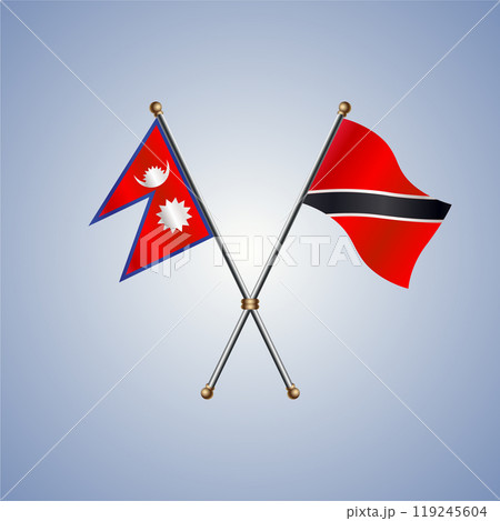 Nepal and Trinidad and Tobago flags. Vector Illustration 119245604