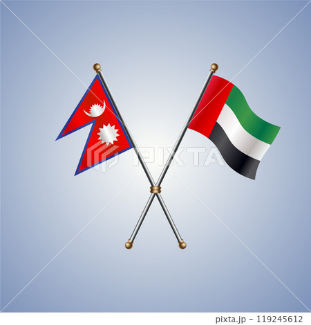 Nepal and United Arab Emirates flags. Vector Illustration 119245612